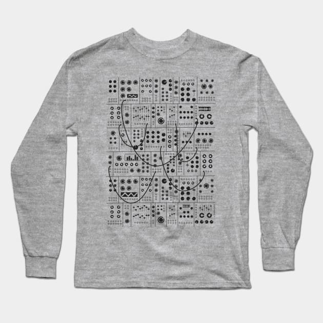 Modular Synthesizer Long Sleeve T-Shirt by Mewzeek_T